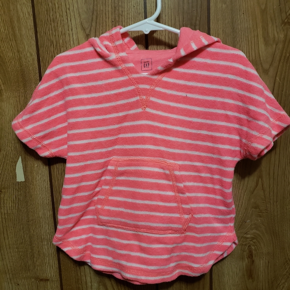 Hooded Swim Cover With Ears Baby Gap 6-12 months Terry Neon Striped